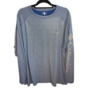 Columbia PFG Men's Long Sleeve Fishing Shirt Blue Size XXL Omni-Shade Fast Ship